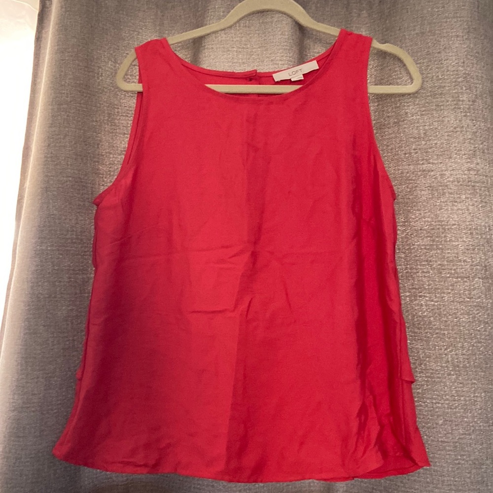 Cranberry Red LOFT Top with button up back!